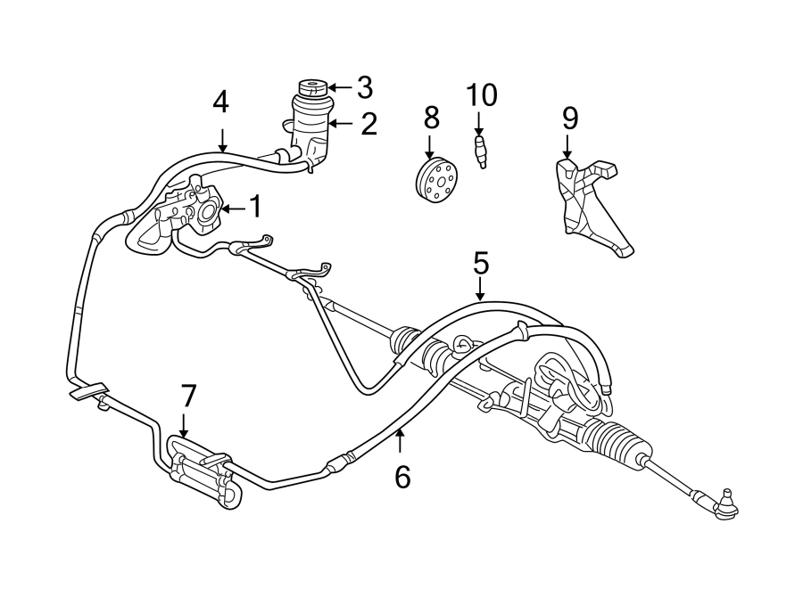 Diagram STEERING GEAR & LINKAGE. PUMP & HOSES. for your 2020 Ford Police Responder Hybrid   