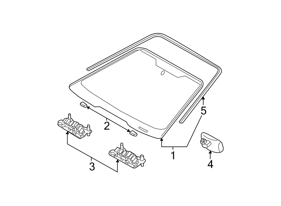 Diagram WINDSHIELD. GLASS. REVEAL MOLDINGS. for your 2024 Ford Escape   