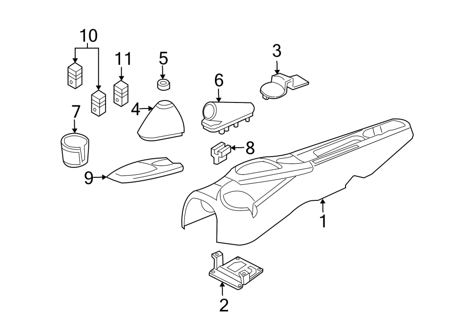 Diagram CENTER CONSOLE. for your Ford Focus  