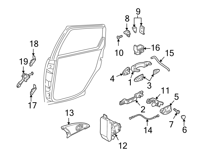 Diagram Rear door. Steering wheel. Lock & hardware. for your 2015 Lincoln MKZ Hybrid Sedan  