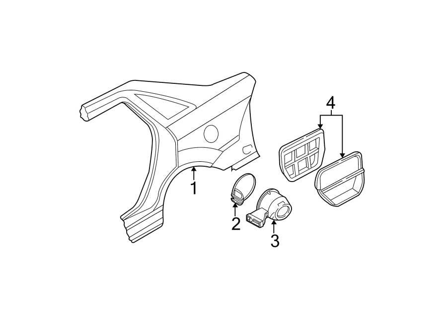 Diagram QUARTER PANEL & COMPONENTS. for your 2017 Ford F-150 2.7L EcoBoost V6 A/T RWD Lariat Crew Cab Pickup Fleetside 