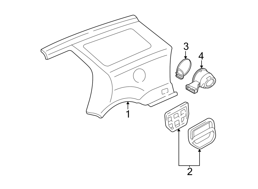 Diagram QUARTER PANEL & COMPONENTS. for your 2017 Ford F-150 2.7L EcoBoost V6 A/T RWD Lariat Crew Cab Pickup Fleetside 