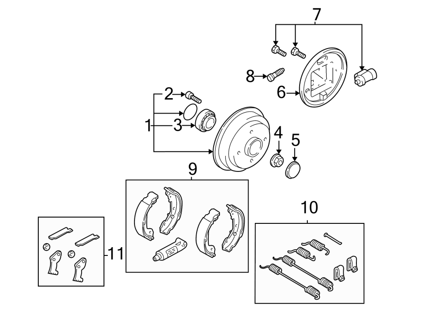 Diagram REAR SUSPENSION. BRAKE COMPONENTS. for your 2009 Ford F-150   