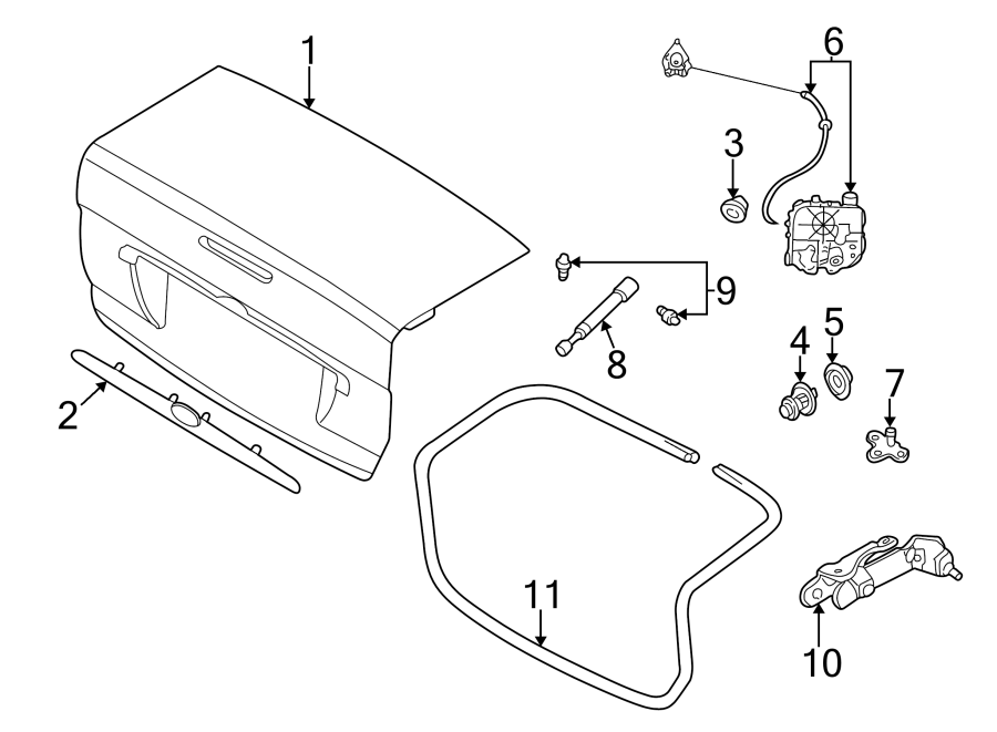 Ford Focus Lock. Latch. Trunk - 7S4Z5443200A | North Park Lincoln, San ...