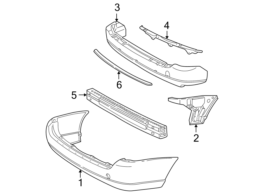 Diagram REAR BUMPER. BUMPER & COMPONENTS. for your Ford Focus  