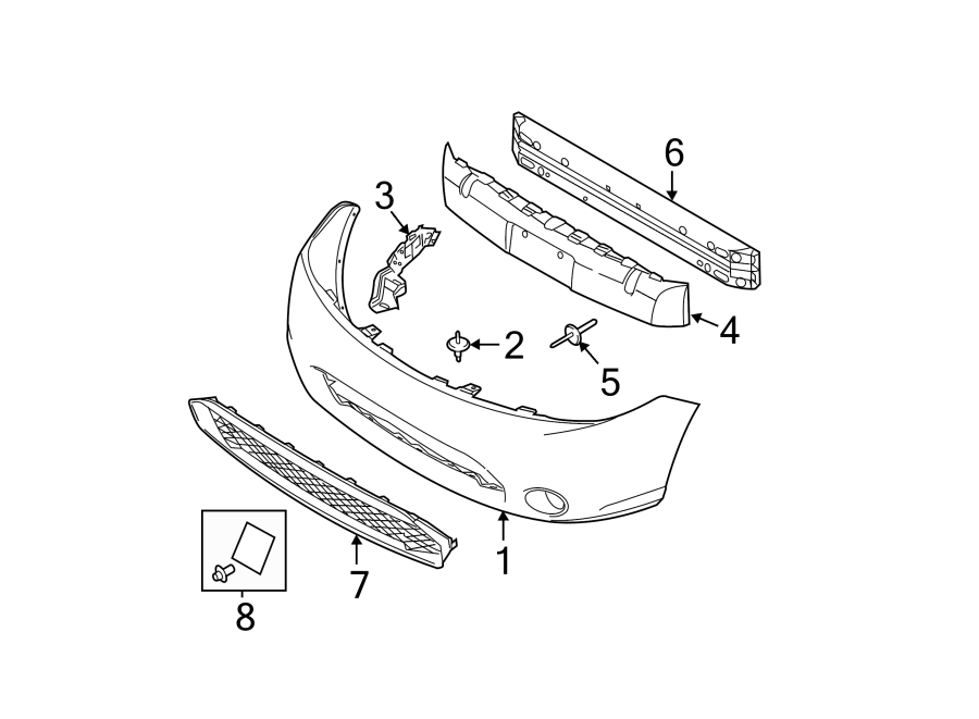 Diagram FRONT BUMPER. BUMPER & COMPONENTS. for your 2010 Ford F-150 4.6L V8 A/T 4WD STX Standard Cab Pickup Fleetside 