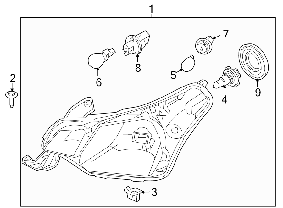 Diagram FRONT LAMPS. HEADLAMP COMPONENTS. for your Lincoln MKZ  