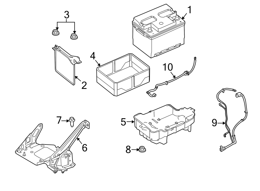 Diagram BATTERY. for your 2010 Lincoln MKZ   