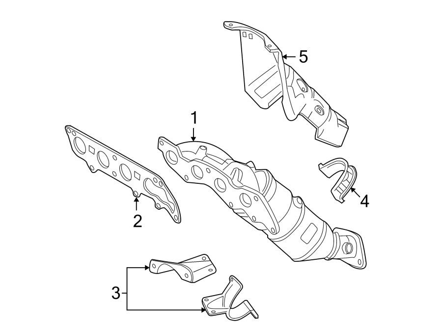 Diagram EXHAUST SYSTEM. MANIFOLD. for your 2015 Lincoln MKZ Hybrid Sedan  