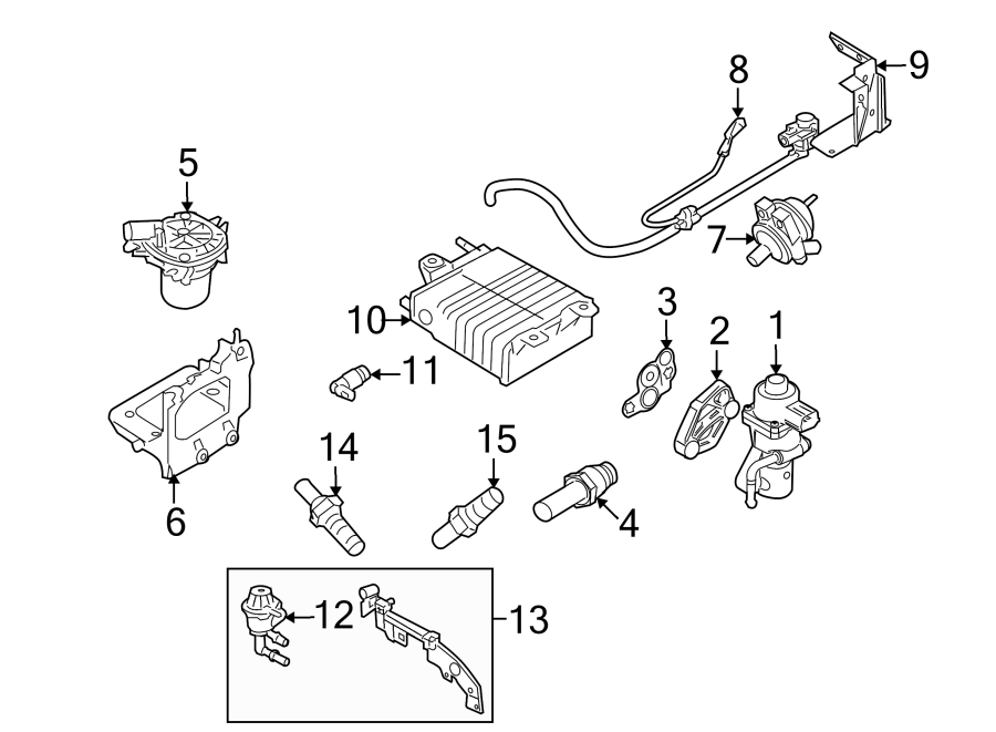 Diagram EMISSION SYSTEM. EMISSION COMPONENTS. for your 2007 Ford Fusion   