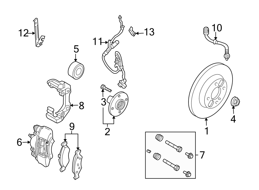 Diagram FRONT SUSPENSION. BRAKE COMPONENTS. for your 2019 Ford F-150 5.0L V8 FLEX A/T RWD XL Crew Cab Pickup Fleetside 