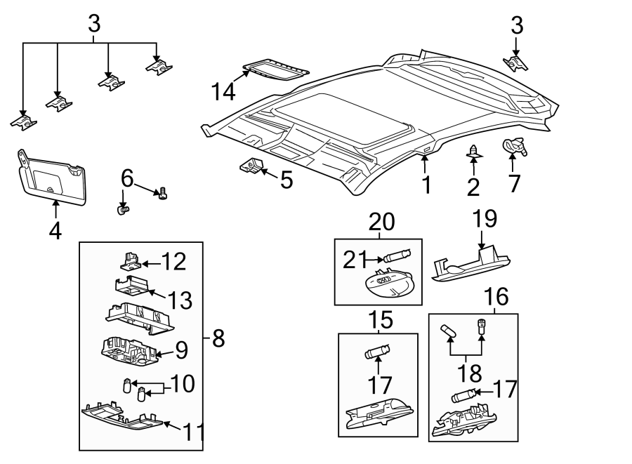 Diagram INTERIOR TRIM. for your 2013 Ford F-150 3.7L V6 FLEX A/T 4WD XL Crew Cab Pickup Fleetside 