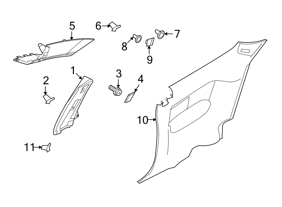 Diagram QUARTER PANEL. INTERIOR TRIM. for your 2024 Ford F-150   