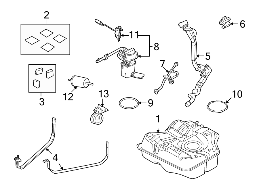 Diagram FUEL SYSTEM COMPONENTS. for your 2002 Ford F-450 Super Duty  Lariat Cab & Chassis - Crew Cab 