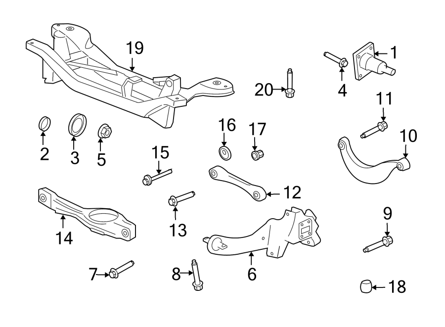 Diagram REAR SUSPENSION. SUSPENSION COMPONENTS. for your 2019 Ford Fusion   