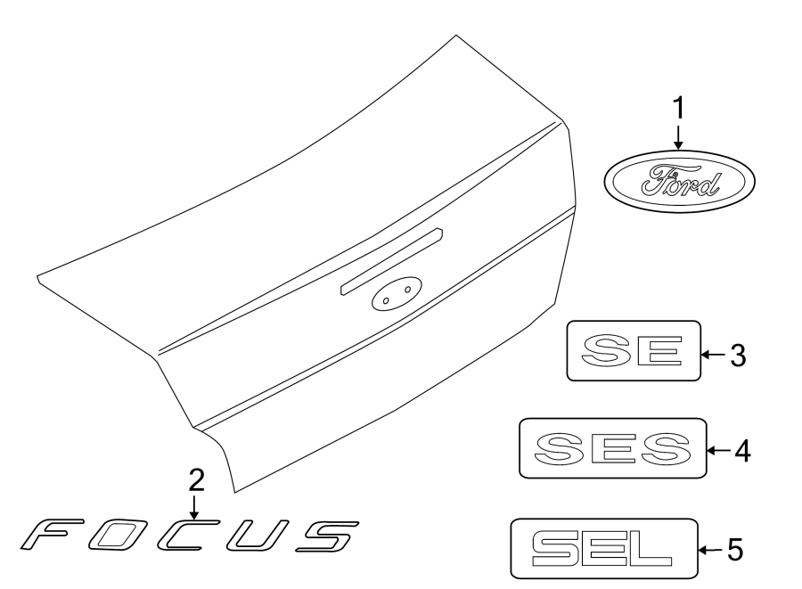 Diagram TRUNK LID. EXTERIOR TRIM. for your 2015 Lincoln MKZ   