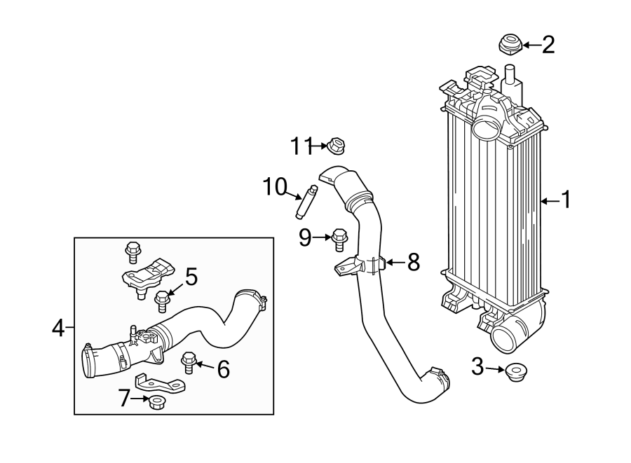 Diagram INTERCOOLER. for your 2016 Lincoln MKZ Black Label Sedan 2.0L EcoBoost A/T AWD 