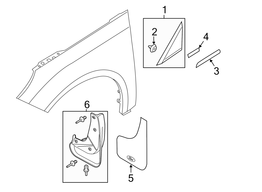 Diagram FENDER. EXTERIOR TRIM. for your 2014 Ford E-150   