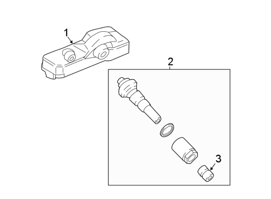 Diagram TIRE PRESSURE MONITOR COMPONENTS. for your Ford Transit Connect  