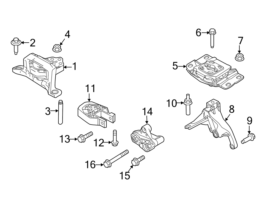 Diagram ENGINE / TRANSAXLE. ENGINE & TRANS MOUNTING. for your 2019 Lincoln MKZ Base Sedan  