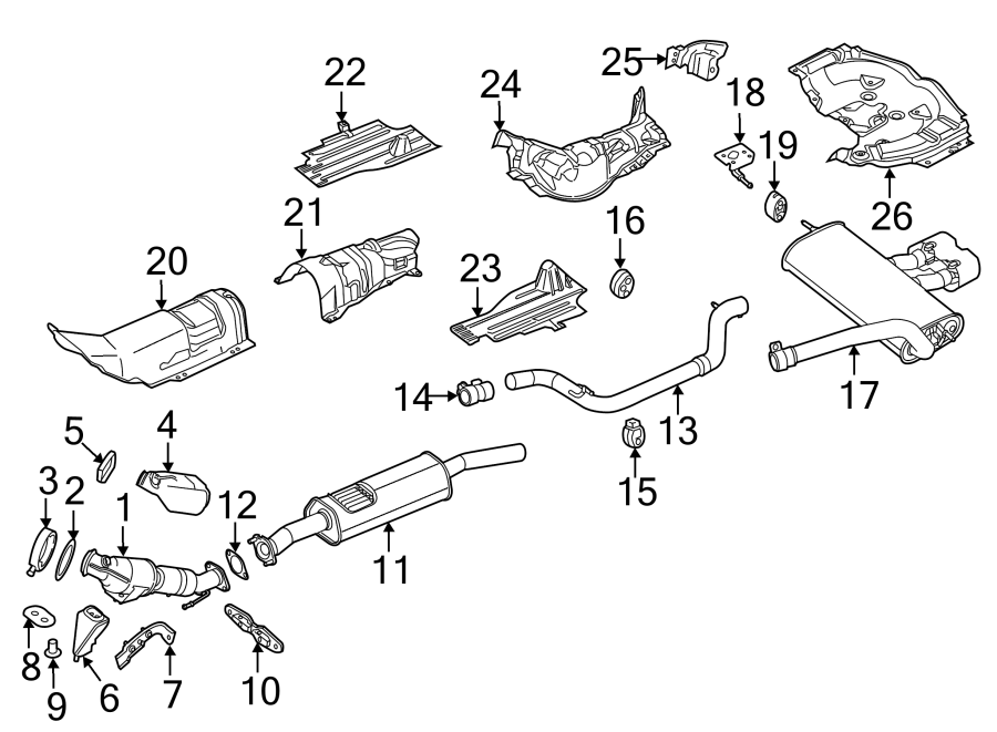 Diagram EXHAUST SYSTEM. EXHAUST COMPONENTS. for your 2010 Lincoln MKZ   