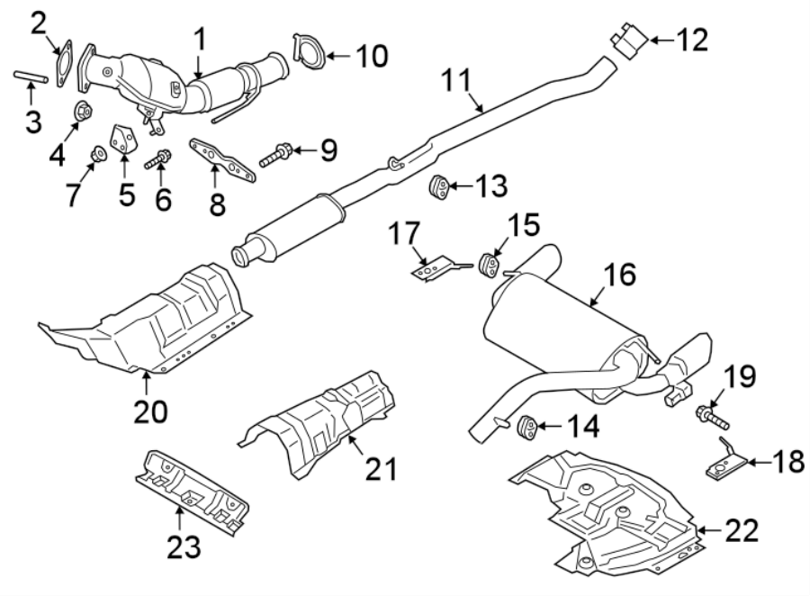 Diagram EXHAUST SYSTEM. EXHAUST COMPONENTS. for your 2019 Ford F-150   