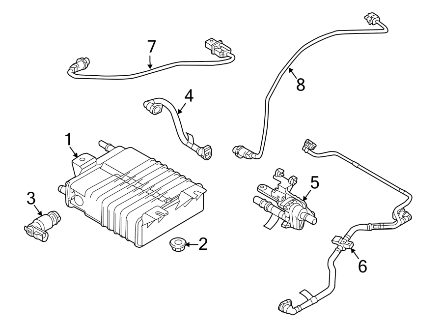 Diagram EMISSION SYSTEM. EMISSION COMPONENTS. for your 2018 Ford Focus   