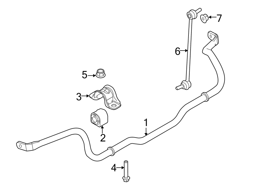 Diagram FRONT SUSPENSION. STABILIZER BAR & COMPONENTS. for your Mercury