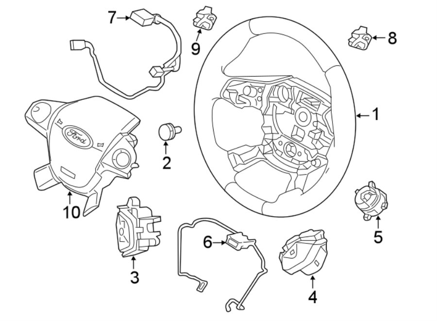 Diagram STEERING WHEEL & TRIM. for your Lincoln MKZ  