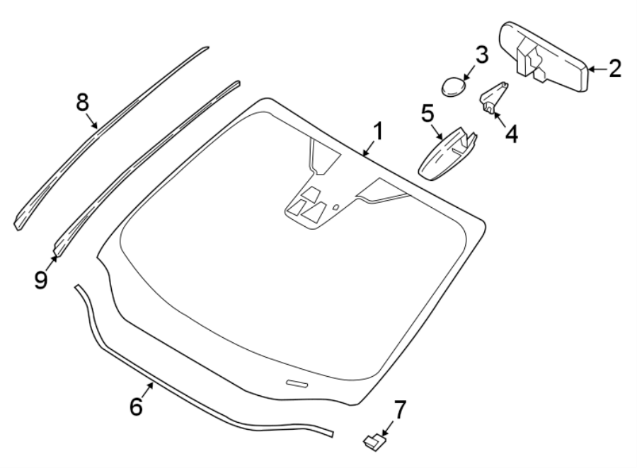 Diagram REVEAL MOLDINGS. WINDSHIELD GLASS. for your 2016 Ford Escape   