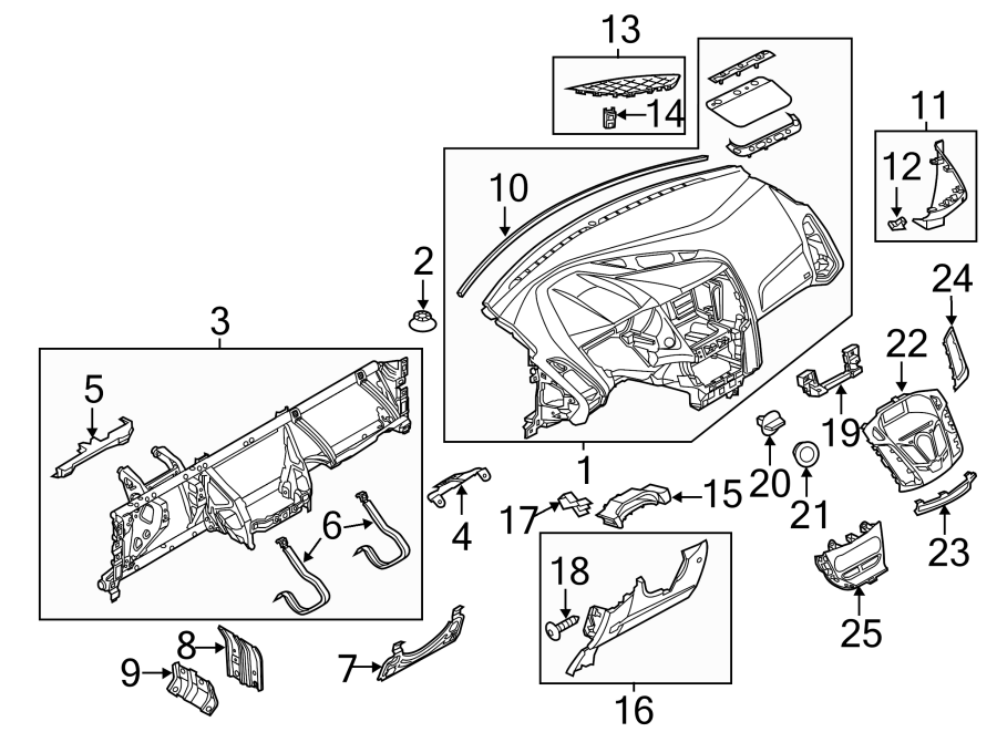 Diagram INSTRUMENT PANEL. for your Ford Focus  