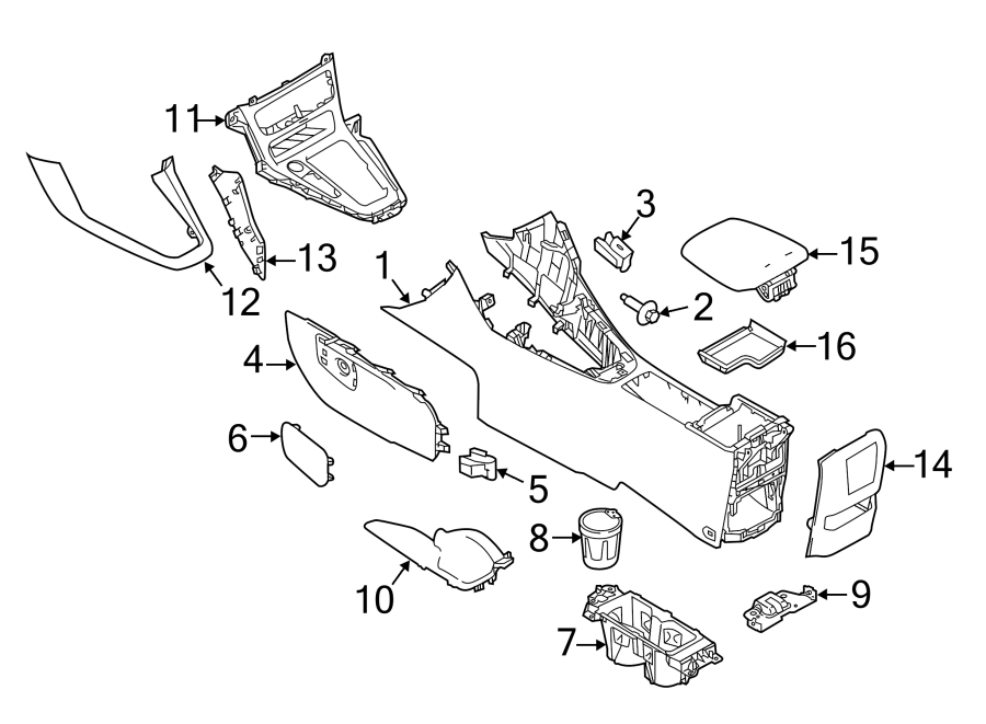 Diagram CENTER CONSOLE. for your 2016 Ford Focus   