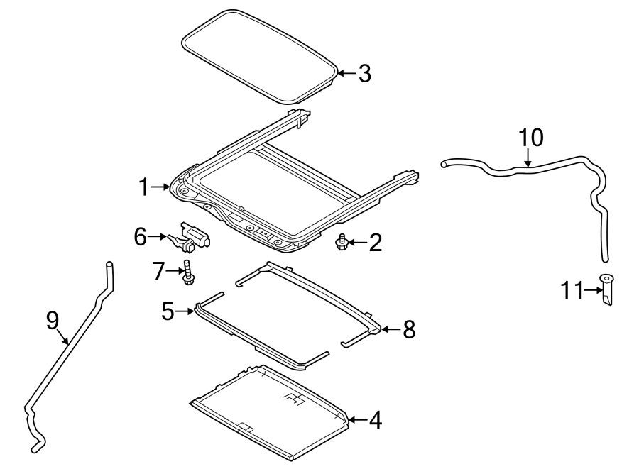 Diagram SUNROOF. for your 2001 Ford Focus   