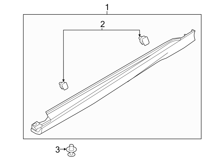 Diagram PILLARS. ROCKER & FLOOR. EXTERIOR TRIM. for your 2021 Ford F-250 Super Duty 6.7L Power-Stroke V8 DIESEL A/T RWD XL Standard Cab Pickup Fleetside 