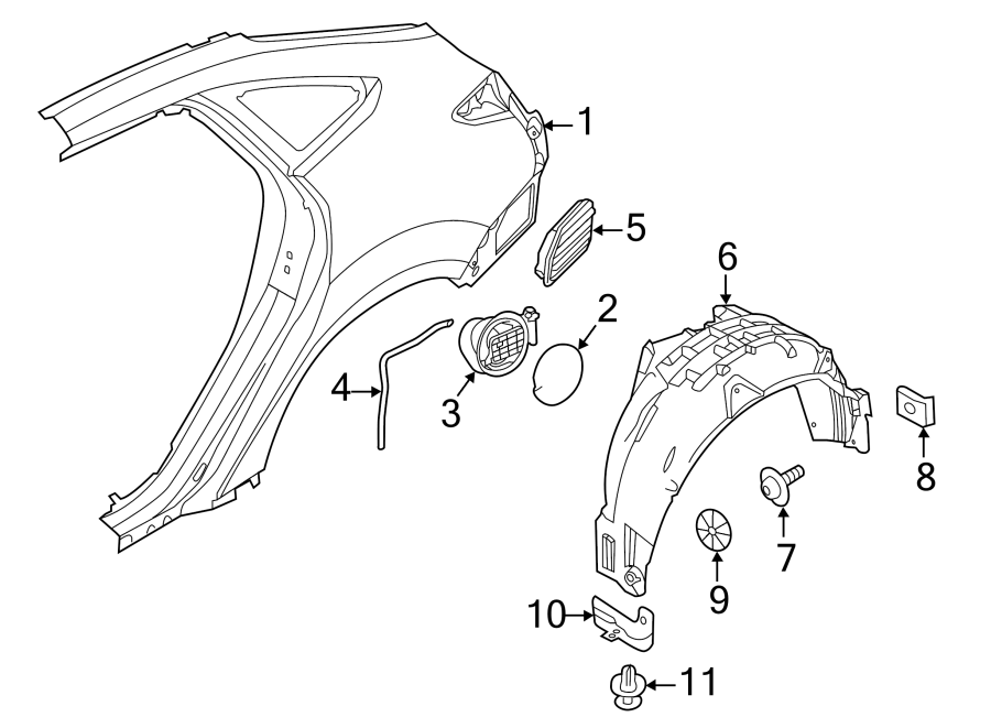 Diagram Side panel. Quarter panel & components. for your 2012 Ford E-150   