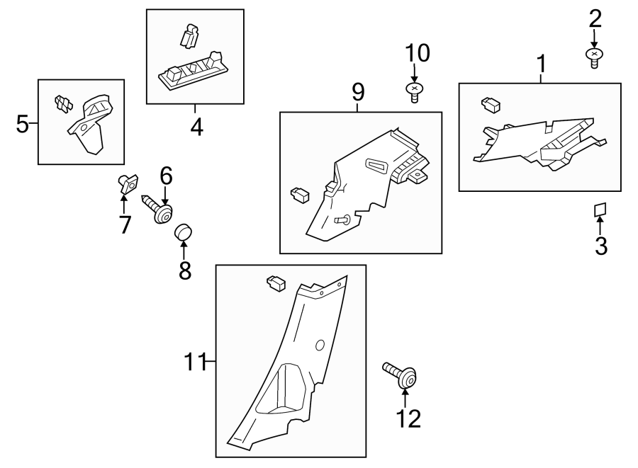 Diagram QUARTER PANEL. INTERIOR TRIM. for your 2008 Lincoln MKZ   