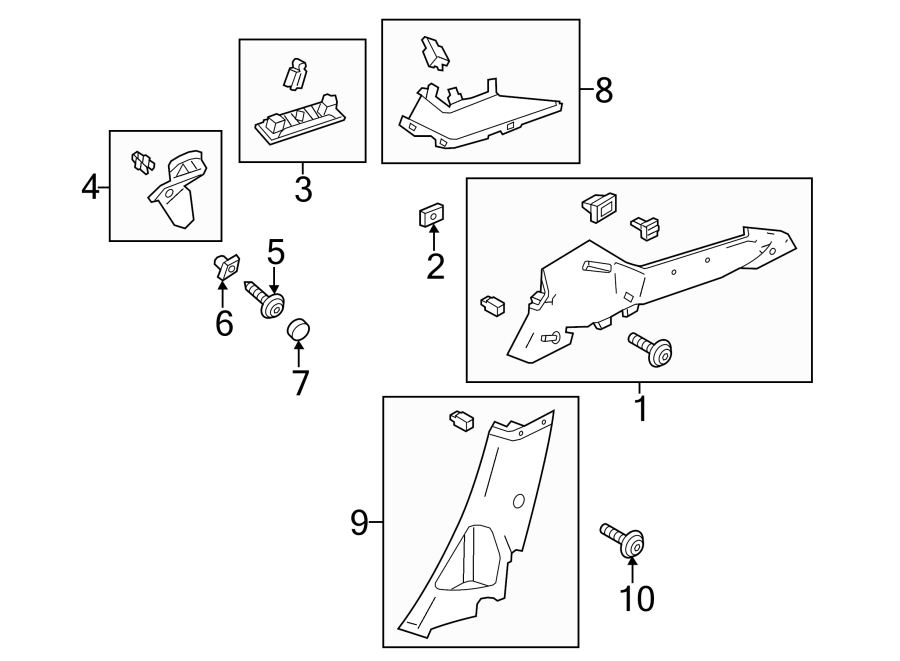 Diagram Quarter panel. Interior trim. for your 2008 Lincoln MKZ   