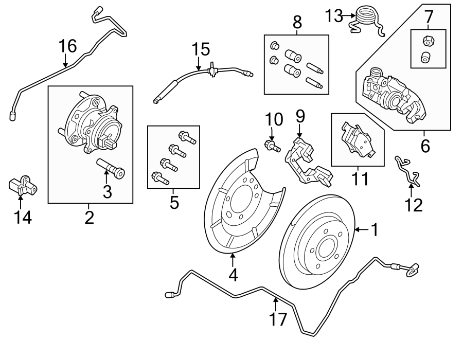 Diagram REAR SUSPENSION. BRAKE COMPONENTS. for your 2016 Ford F-150  SSV Crew Cab Pickup Fleetside 