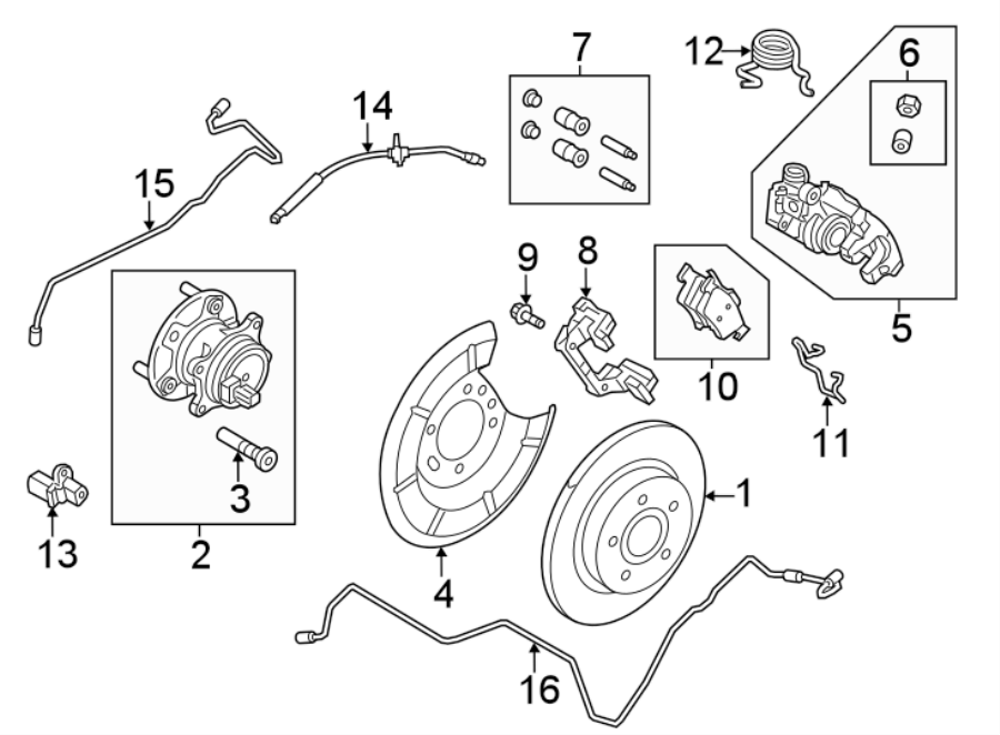 Diagram REAR SUSPENSION. BRAKE COMPONENTS. for your Lincoln MKZ  