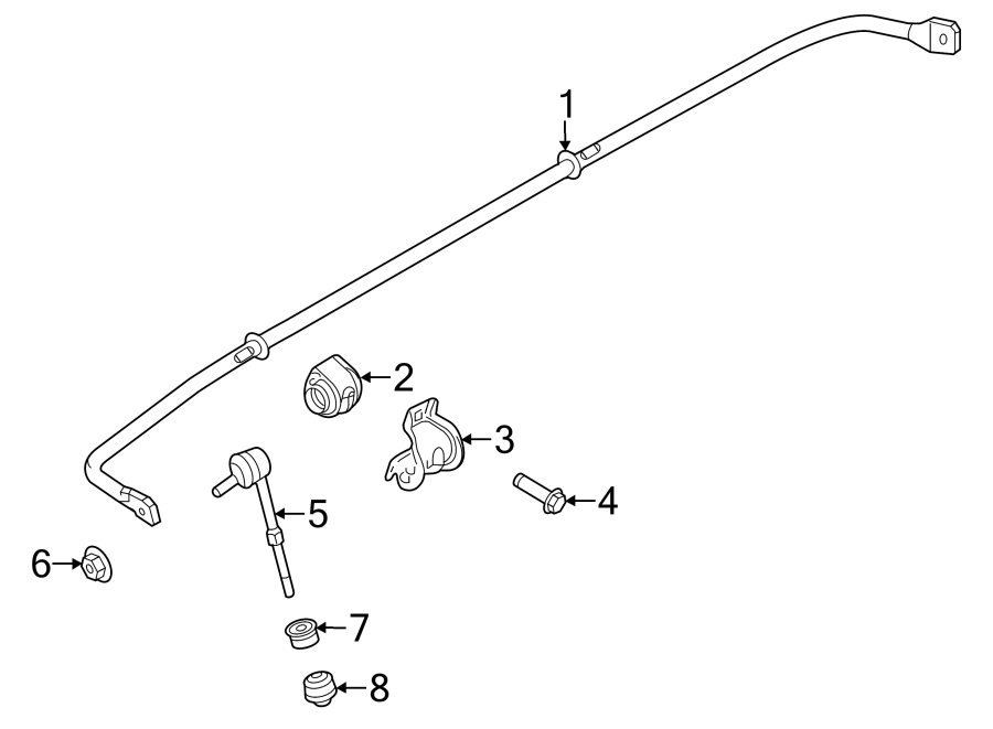 Diagram REAR SUSPENSION. STABILIZER BAR & COMPONENTS. for your 2019 Lincoln MKZ Reserve II Sedan  