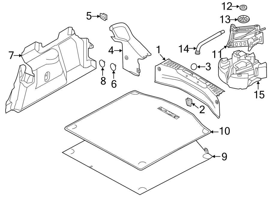 Diagram Rear body & floor. Interior trim. for your Ford Focus  