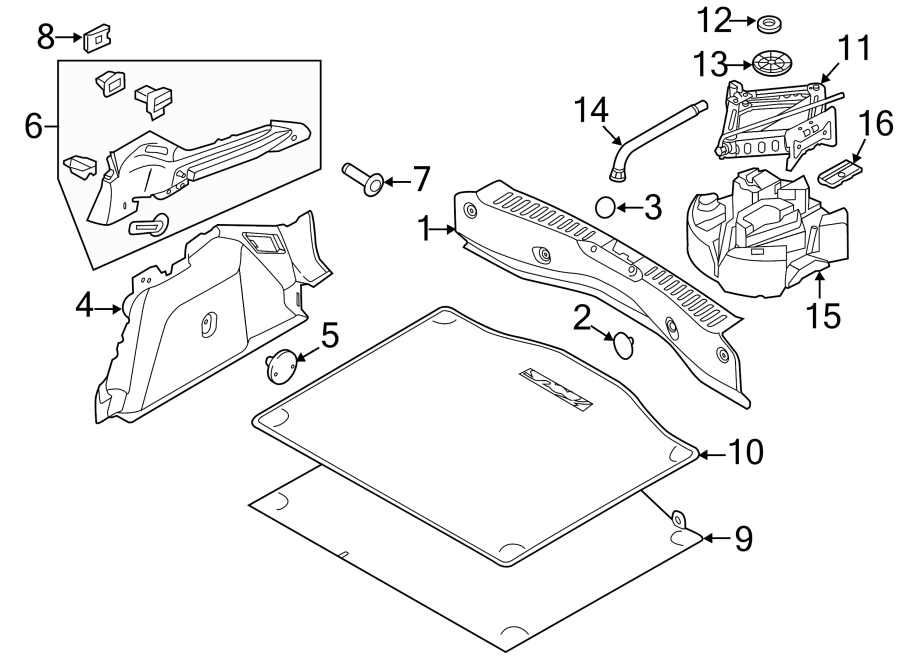 Diagram REAR BODY & FLOOR. INTERIOR TRIM. for your 2014 Ford E-150   