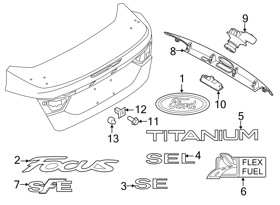 Diagram TRUNK LID. EXTERIOR TRIM. for your Lincoln MKZ  