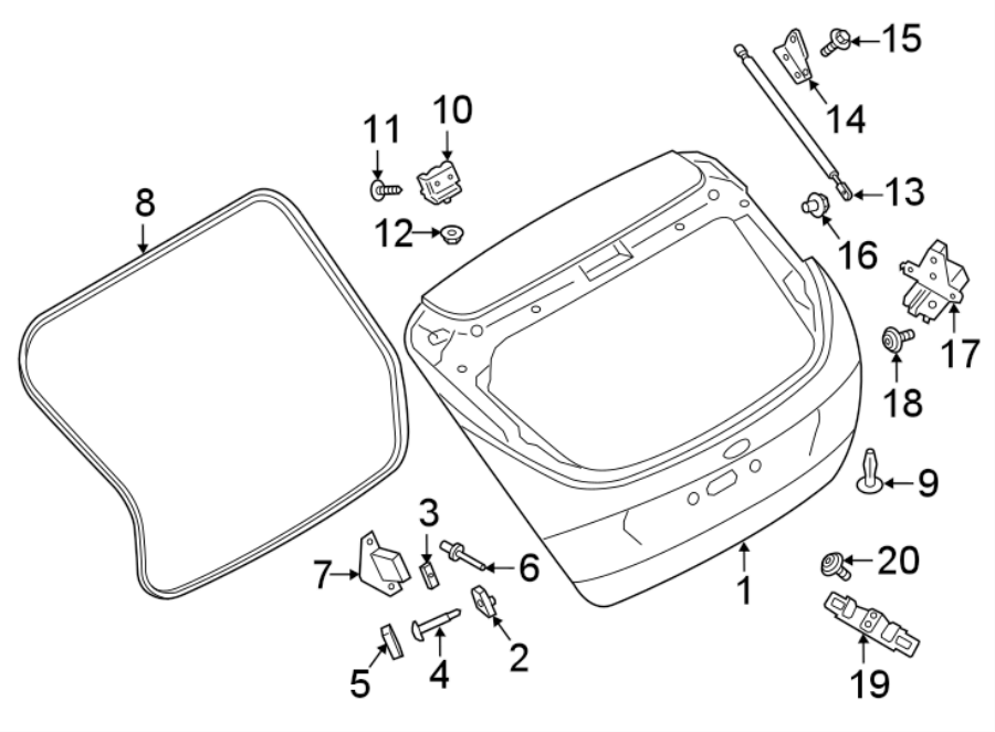 Diagram LID & COMPONENTS. for your 2018 Ford Focus   