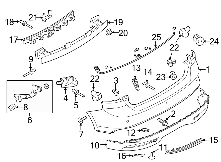 Diagram REAR BUMPER. BUMPER & COMPONENTS. for your 2011 Ford Focus   