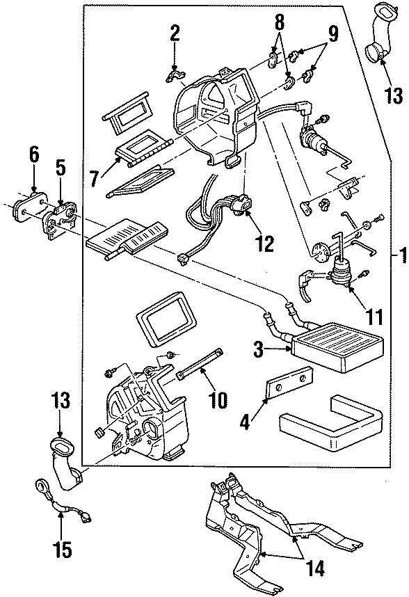 Diagram AIR CONDITIONER & HEATER. HEATER COMPONENTS. for your Ford Expedition  