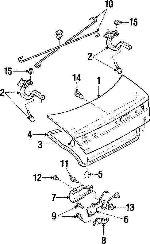 Diagram TRUNK LID. LID & COMPONENTS. for your 2016 Ford Transit-350 HD 3.2L Power-Stroke 5 cylinder DIESEL A/T XL Extended Passenger Van 