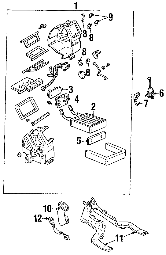 Diagram AIR CONDITIONER & HEATER. HEATER COMPONENTS. for your Ford Expedition  