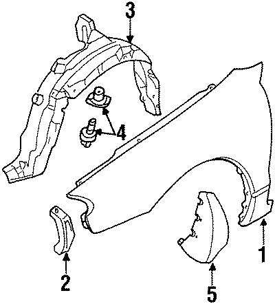 Diagram FENDER & COMPONENTS. for your 2019 Lincoln MKZ Hybrid Sedan  