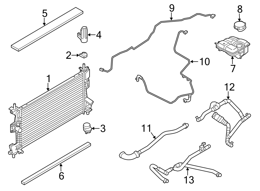 Diagram RADIATOR & COMPONENTS. for your 2019 Lincoln MKZ   